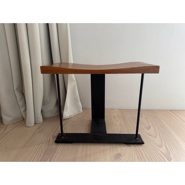 Metal Vintage Stool by Pierre Chareau for Ecart International, 1990 For Sale - Image 7 of 18
