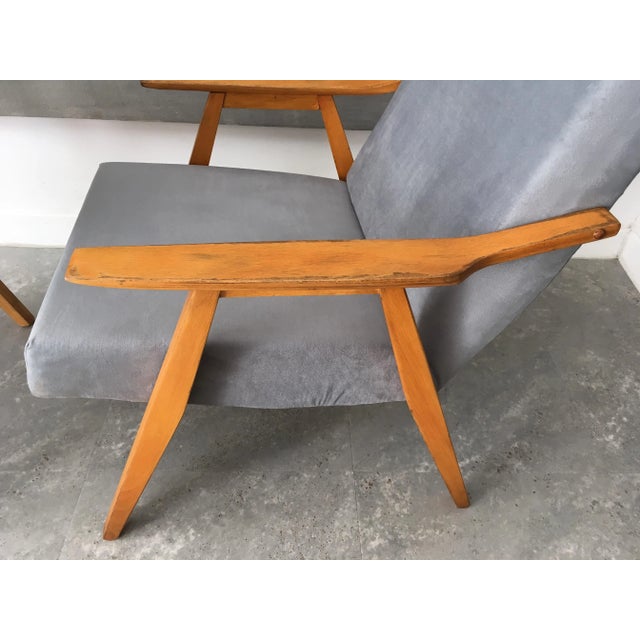 Set of Mid-Century Velvet Armchairs from ZNZ, 1960s For Sale - Image 10 of 14