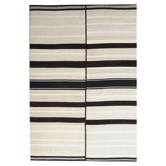 Tribal Style Handwoven Flat Kilim Rug For Sale