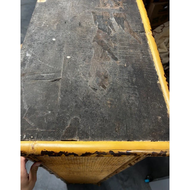 Antique Bamboo Display Cabinet For Sale - Image 10 of 18