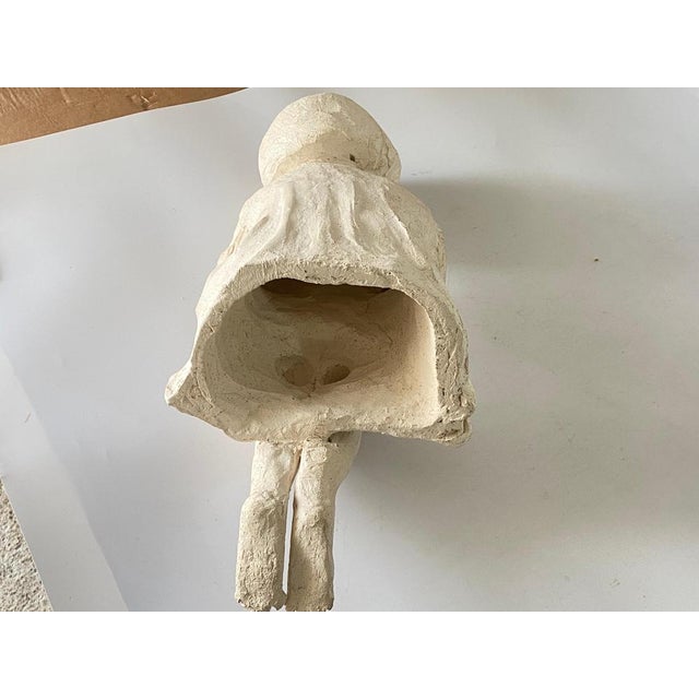 Sculpture Materials Art Deco Plaster Sitting Woman Sculpture, France, 1930 For Sale - Image 7 of 14