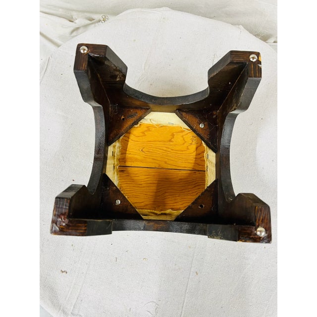 Chinoiserie Mid Century Chinoiserie Footstool With Handmade Needlework Design For Sale - Image 3 of 5