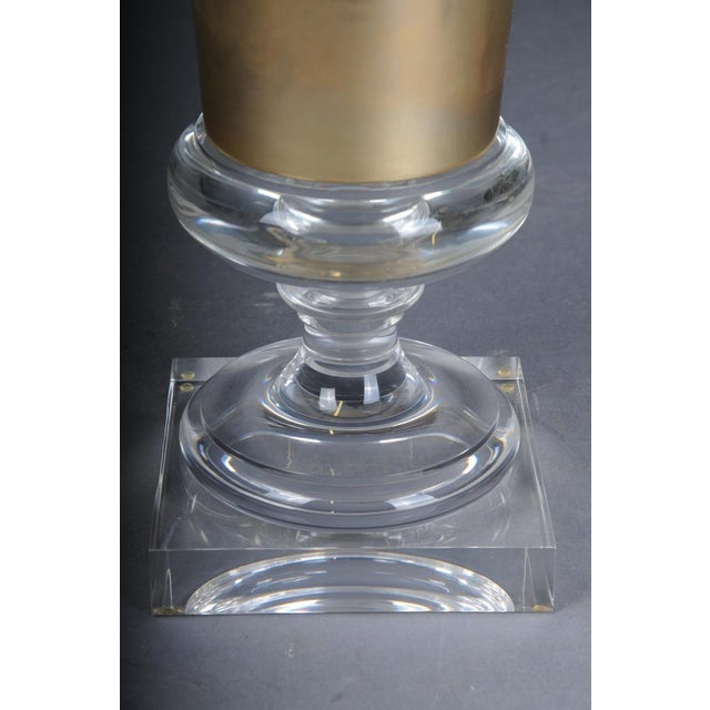 Hollywood Regency Style Acrylic Gold Goblet Vase For Sale - Image 5 of 12