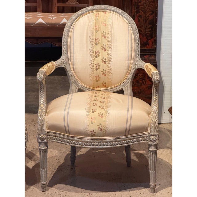 Late 18th Century Pair of Louis XVI Fauteuils For Sale - Image 5 of 14