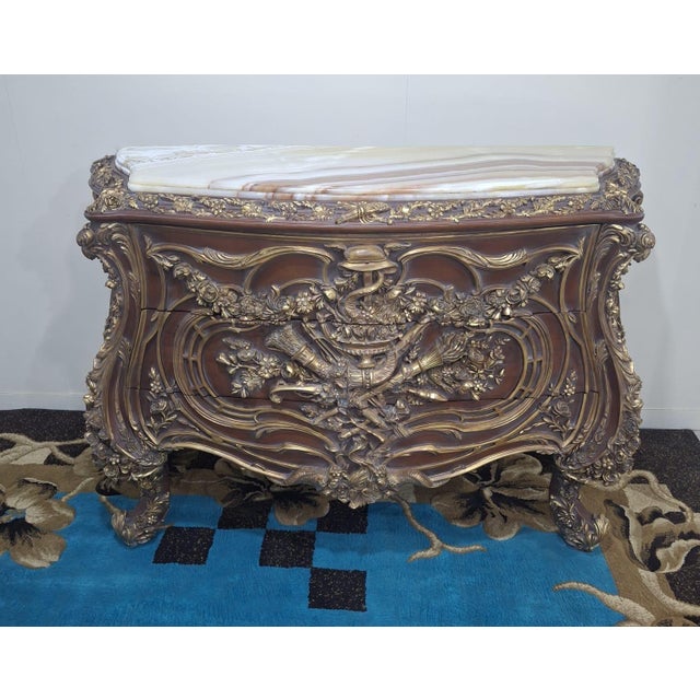 Rococo 1960s French Louis XV Bombe Commode For Sale - Image 3 of 6