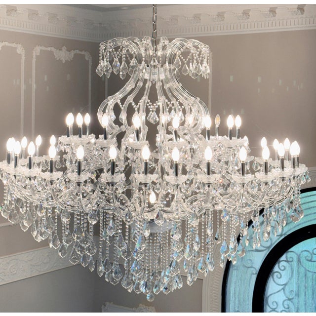 Vintage Italian Maria Chandelier With Crystals Pantalogues For Sale - Image 13 of 18