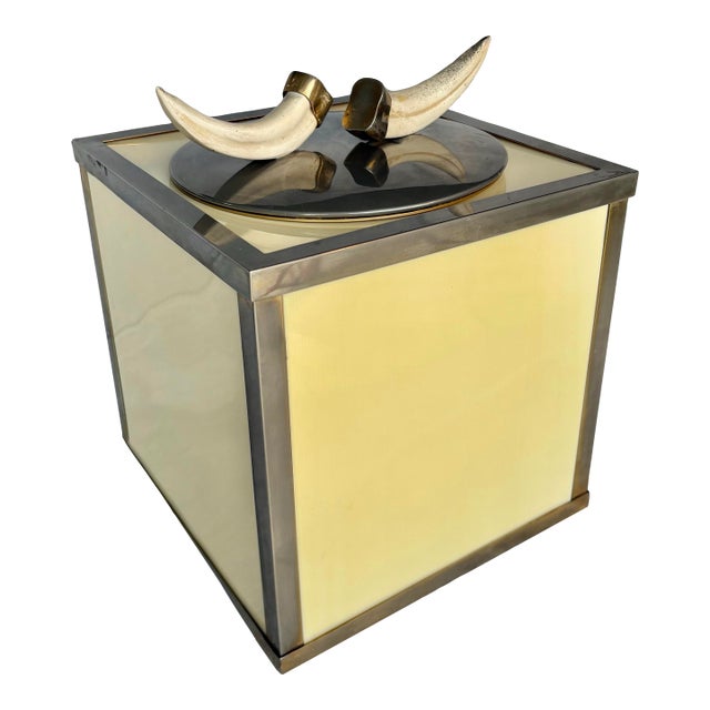 Mid 20th Century Italian Faux Horn Ice Bucket For Sale
