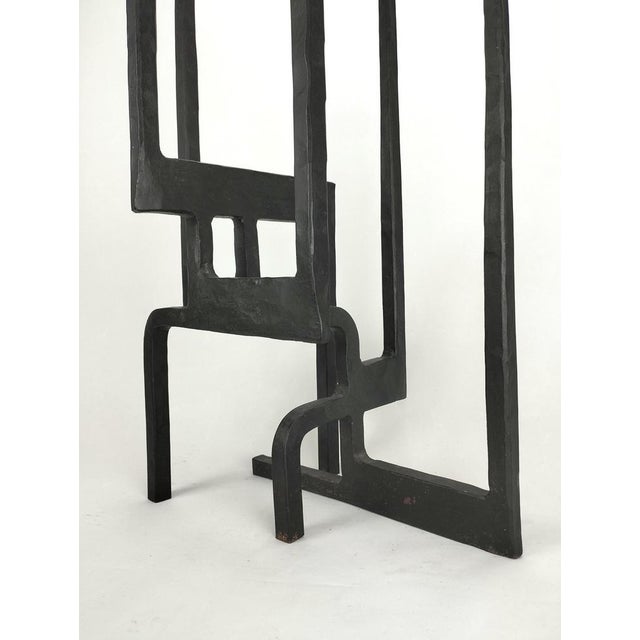 Metal Large Brutalist Wrought Iron Floor Candlestick, 1960s For Sale - Image 7 of 11