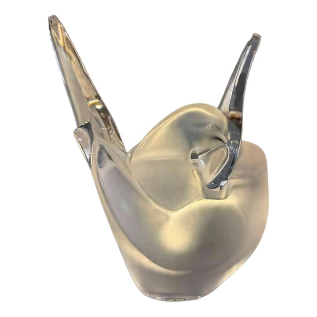 Vintage Flower-Picking Dove by René Lalique, 1950s For Sale