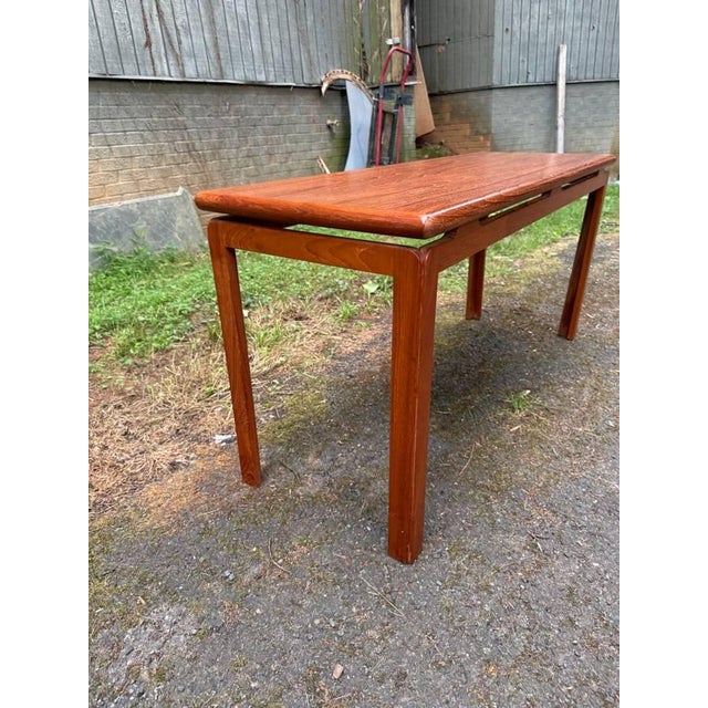 Mid-Century Modern Danish Mid Century Teak Floating Top Design Low Console Table. For Sale - Image 3 of 13
