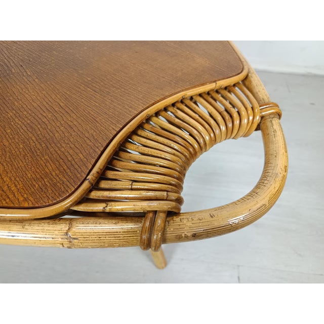 Vintage Rattan Coffee Table, 1950s For Sale - Image 10 of 14