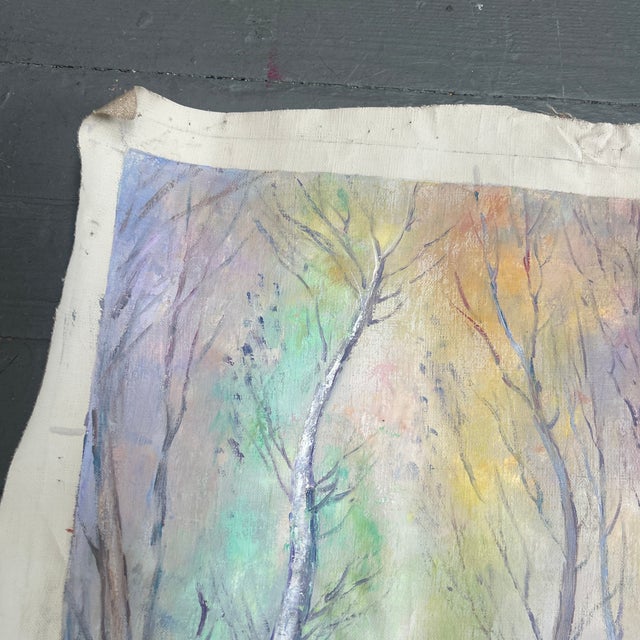 1950’s Original Impressionist Landscape & Cityscape Painting on Canvas For Sale - Image 4 of 5
