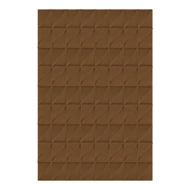 Brown Triangle Textured Rug from Marqqa For Sale