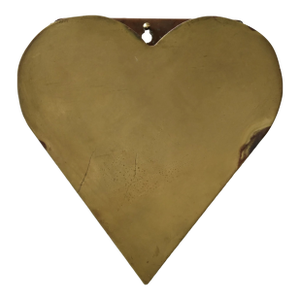 Vintage Brass + Copper Heart Wall Pocket, Circa Mid-20th Century