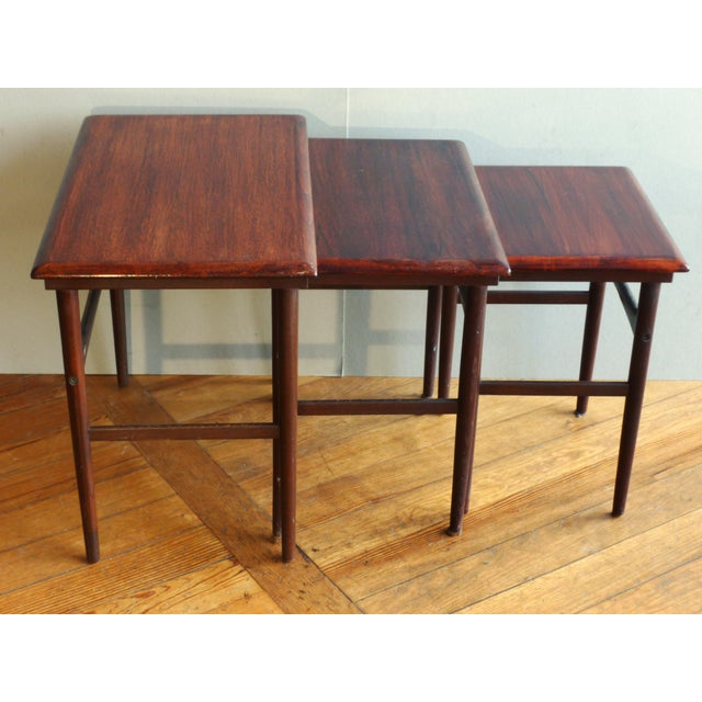 Vintage Danish Nesting Tables from Dyrlund, 1960s, Set of 3 For Sale - Image 3 of 14