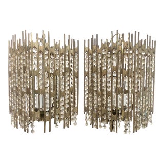 Mid-Century Brutalist Pendant Lights - Pair For Sale