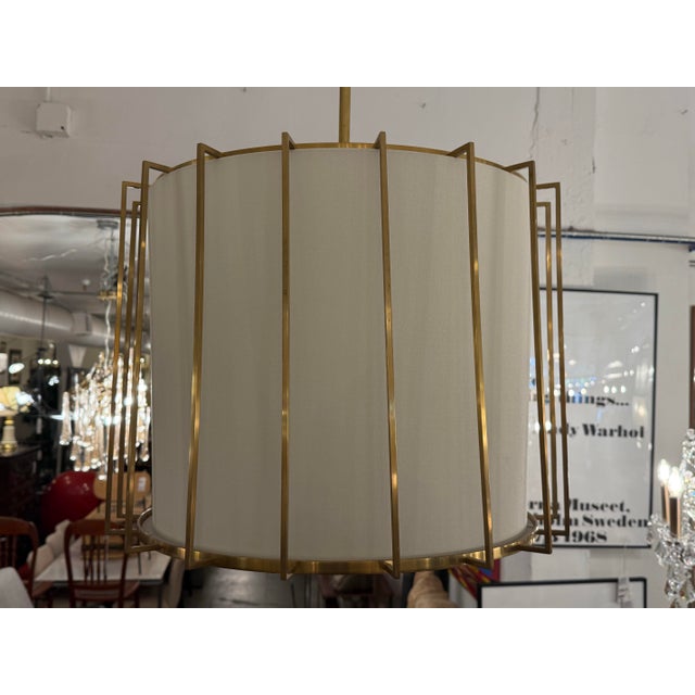 Textile Barbara Barry for Visual Comfort & Co. Carousel Drum Lantern Pendant For Sale - Image 7 of 15