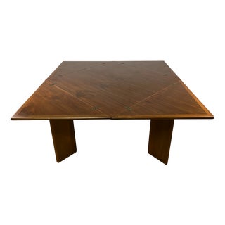 Vintage Square Walnut Table, 1960s For Sale