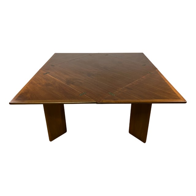 Vintage Square Walnut Table, 1960s For Sale