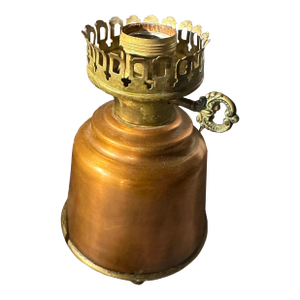 Antique Copper Oil Lamp- Electrified
