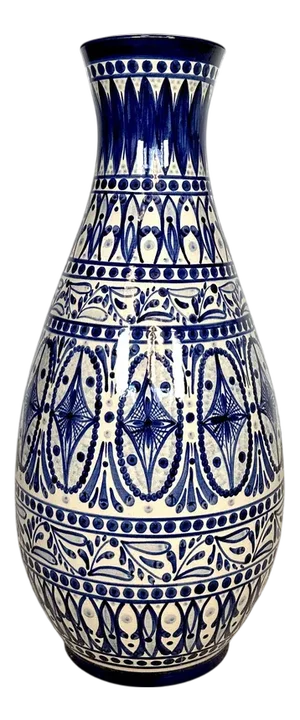 Very Large Hand-Painted Ceramic Floor Vase with Traditional Decor, Germany, 1992