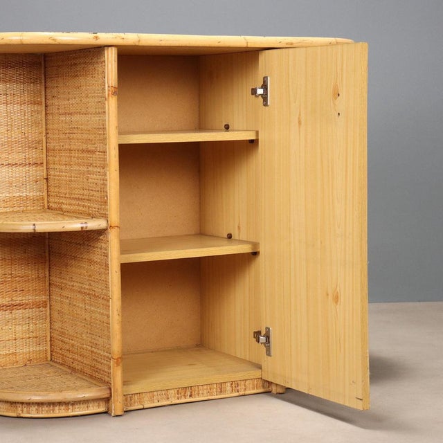 Vintage Bamboo Entrance Cabinet For Sale - Image 3 of 9