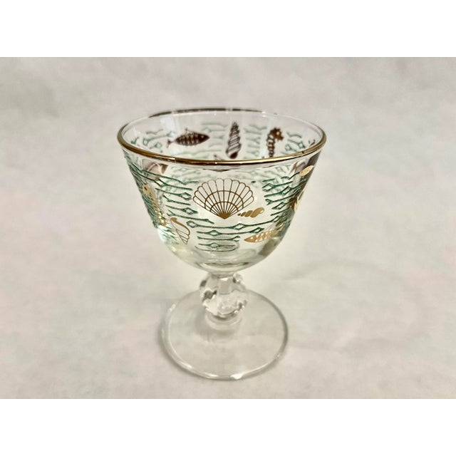 Mid-Century Modern Mid Century Atomic Fish in Water Cordial Glasses For Sale - Image 3 of 7