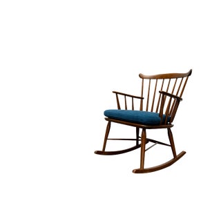 Mid-Century Rocking Chair by Børge Mogensen for FDB Møbler, 1960s For Sale
