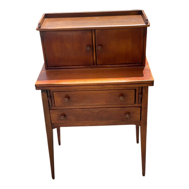 1960s Vintage Mid Century Danish+Teak Secretary Desk For Sale