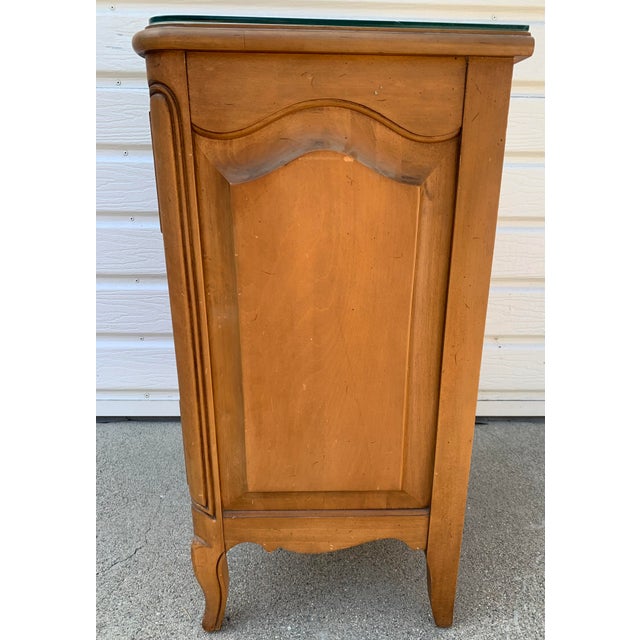1960s 3-Drawer Nightstand With Glass Top For Sale In Los Angeles - Image 6 of 8