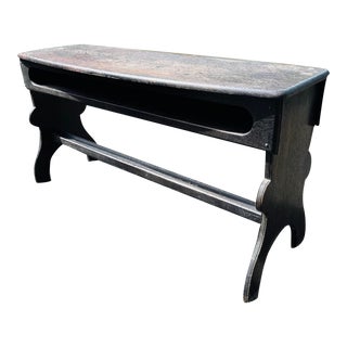 Hand-Carved Dark Wood Console With Curved Legs For Sale