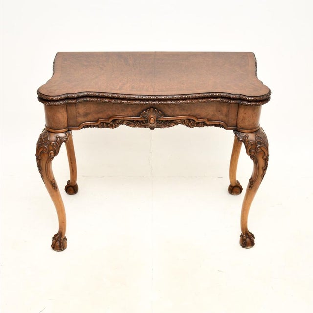 Burr Walnut Card Table, 1900s For Sale - Image 18 of 18