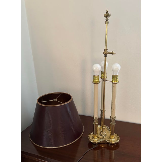 Metal Vintage Brass Bouillotte Table Lamp by Stiffel For Sale - Image 7 of 12