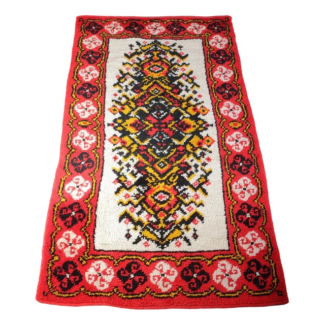 Mid-Century Czechoslovakian Runner Rug, 1960s For Sale