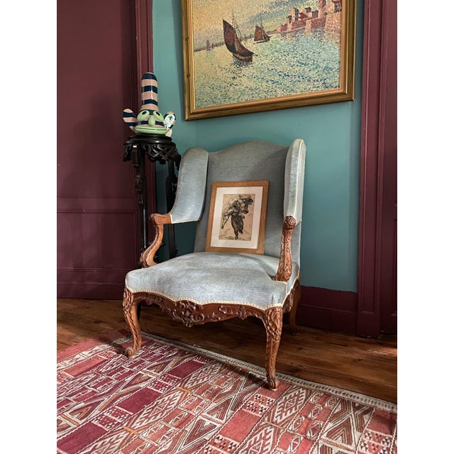 Large Louis XV Style Bergère Armchairs, 19th Century, Set of 2 For Sale - Image 3 of 12