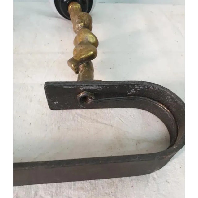 Black Iron Structure Cherub Sconces, 1970s, Set of 2 For Sale - Image 8 of 10