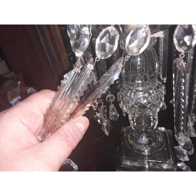 19thc Antique Georgian Cut Glass/ Crystal Girandole/ Candle Holder For Sale - Image 10 of 12