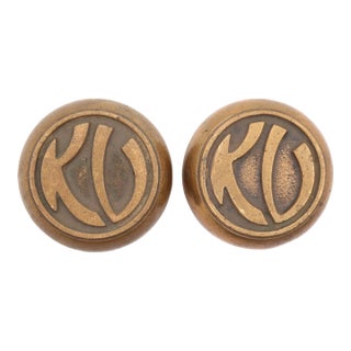 Pair of 1930s Bronze Knickerbocker Village Door Knobs For Sale