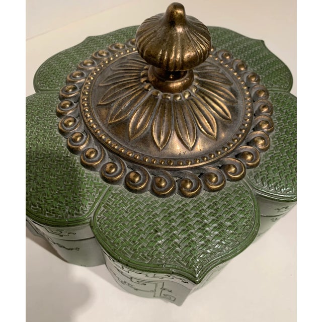 Vintage Lotus Wood Lidded Box For Sale - Image 10 of 13