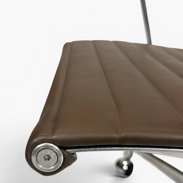 Metal Herman Miller Eames Aluminum Group High-Back Executive Office Chair - Brown Leather For Sale - Image 7 of 11