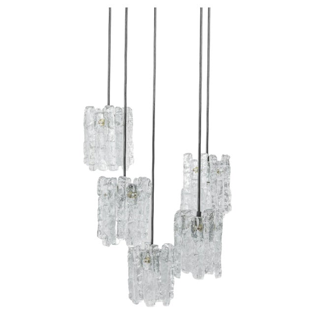 Murano Glass Cascading Chandelier attributed to Kalmar, Austria, 1970s For Sale - Image 10 of 10