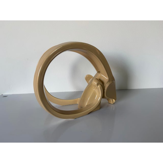 1980s Jaru Glazed Ceramic Gazelle / Ram’s Head Sculpture For Sale - Image 10 of 12