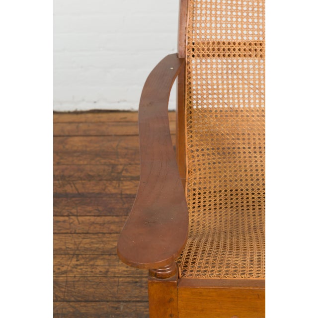 Antique Lounge Chair with Curved Seat & Extended Back For Sale - Image 4 of 12