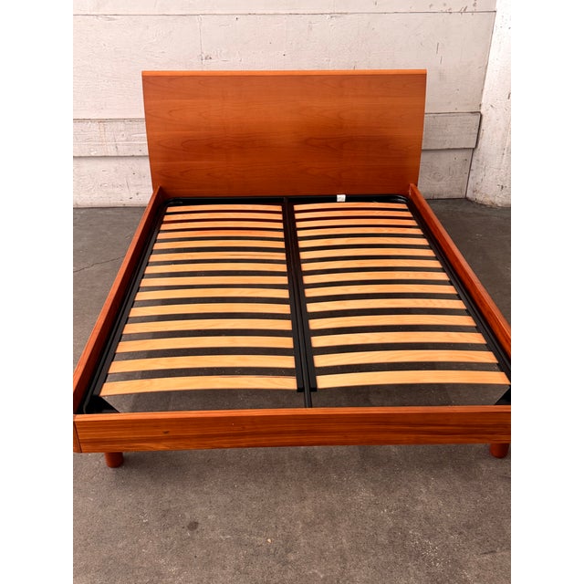 Queen Size Cherry Wood Bed Frame, Vintage For Sale - Image 12 of 12
