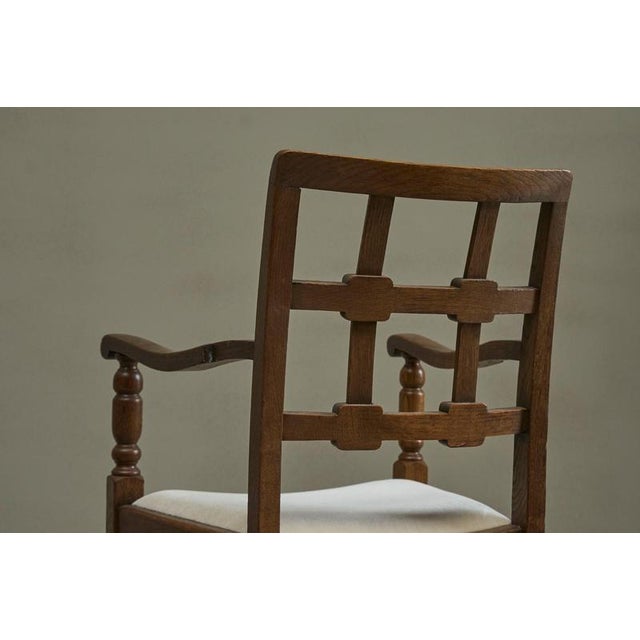 French Chairs in Oak and Velvet, 1940s, Set of 4 For Sale - Image 13 of 14