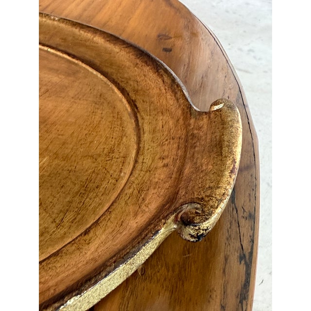 Ornamental & Decorative Materials Vintage Italian Vietri Oval Gold Leaf Serving Tray For Sale - Image 7 of 12