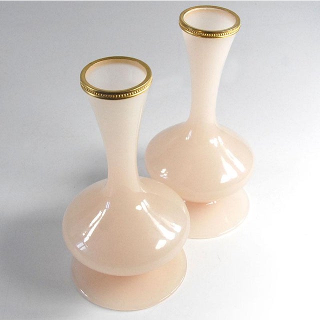 1960s Pink Opaline Glass Vases from Nason, 1960s, Set of 2 For Sale - Image 5 of 10