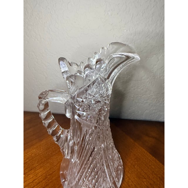 Early 20th Century American Brilliant Period Crystal Pitcher For Sale - Image 6 of 7