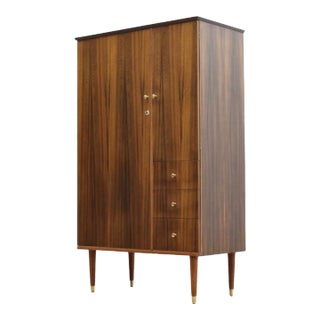 1960s Mid Century Armoire Coat Closet by Uniflex Furniture For Sale