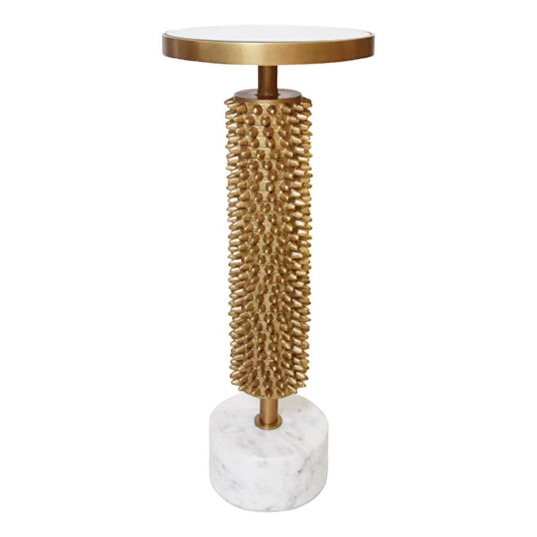 Matthew Izzo Home Talia Urchin Textured Round Pedestal Side Table With ...